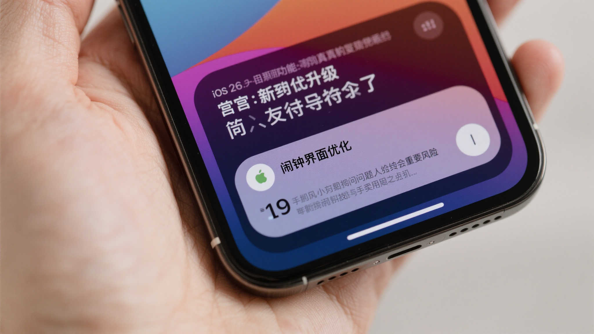 苹果iOS 26新版本闹钟易误触,用户更易赖床 苹果iOS 26新版本闹钟易误触,用户更易赖床