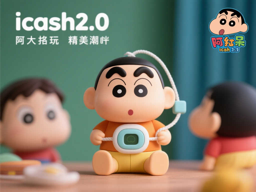 日本人气动漫《蜡笔小新》阿呆拉绳玩偶惊喜登场icash2.0